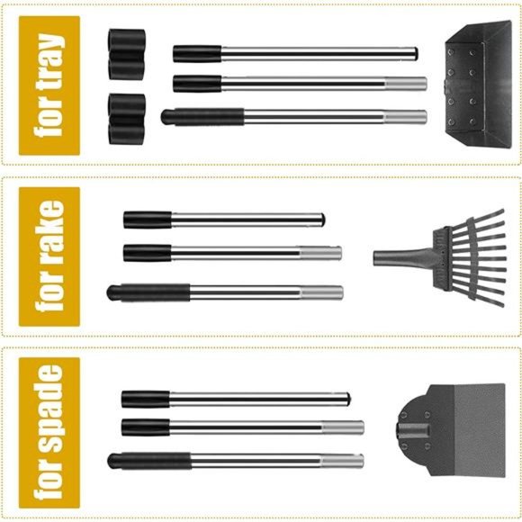 XL Poop Scooper for Large and Small Dogs with Long Handle, Metal Tray and Rake - Picture 4 of 6